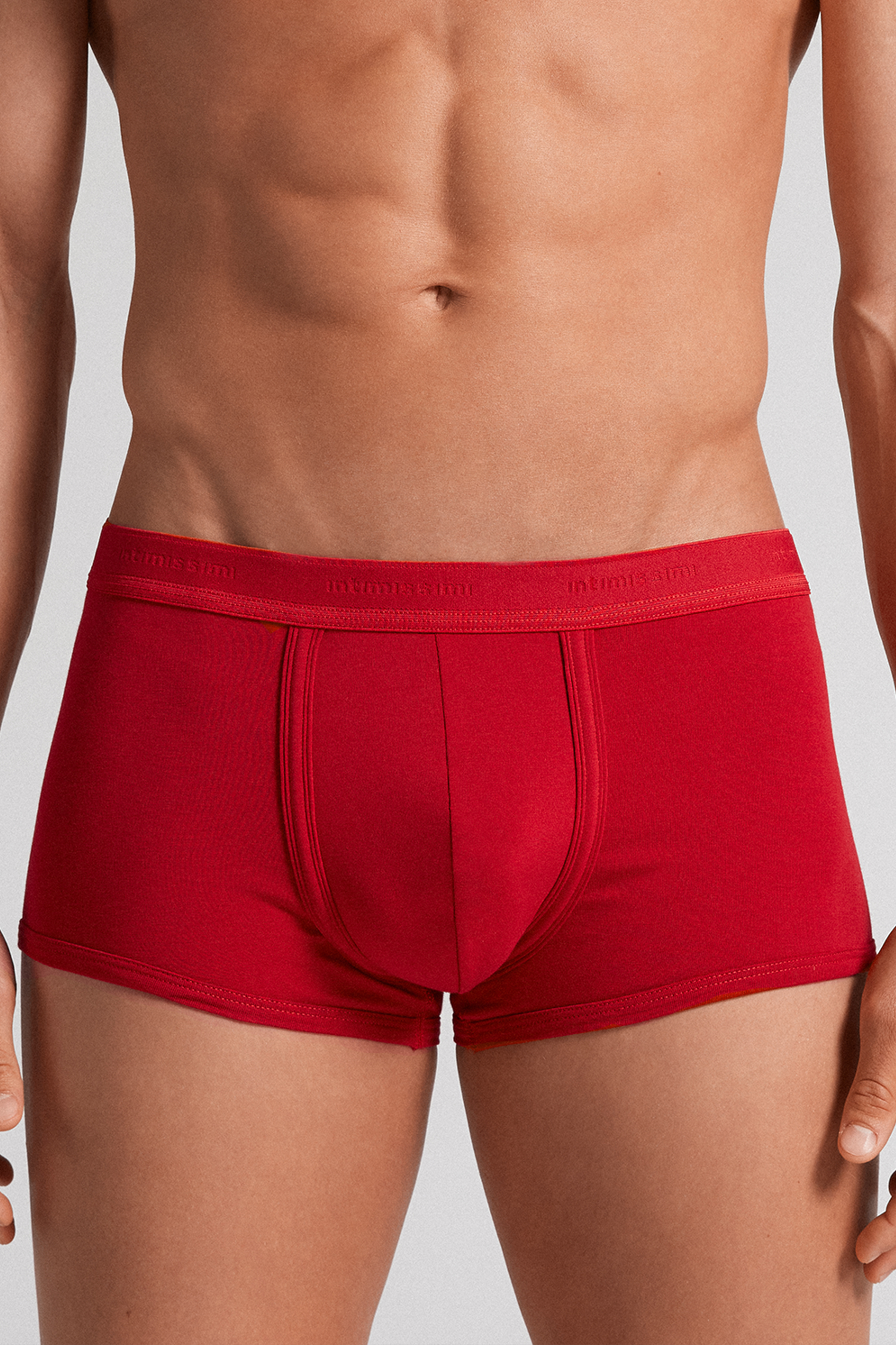 Cuecas boxer em algodão elástico Supima® com logotipo.