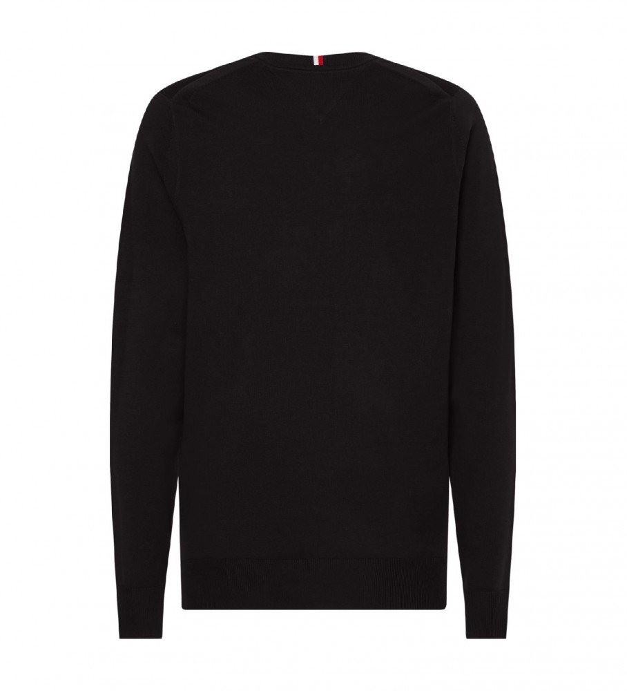 Suéter Tommy Hilfiger 1985 com gola redonda, preto