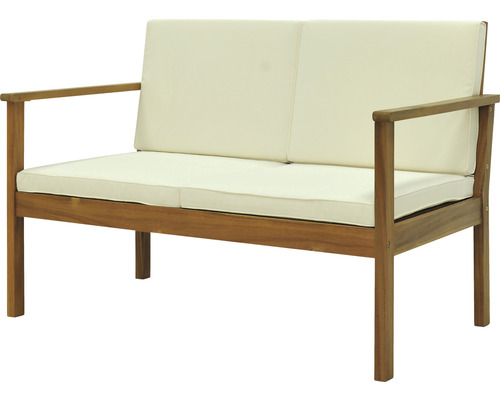 Alina Garden Place 4-zits houten tuinmeubelset bestaande uit: tafel, 2 stoelen, tweezitsbank, kussens