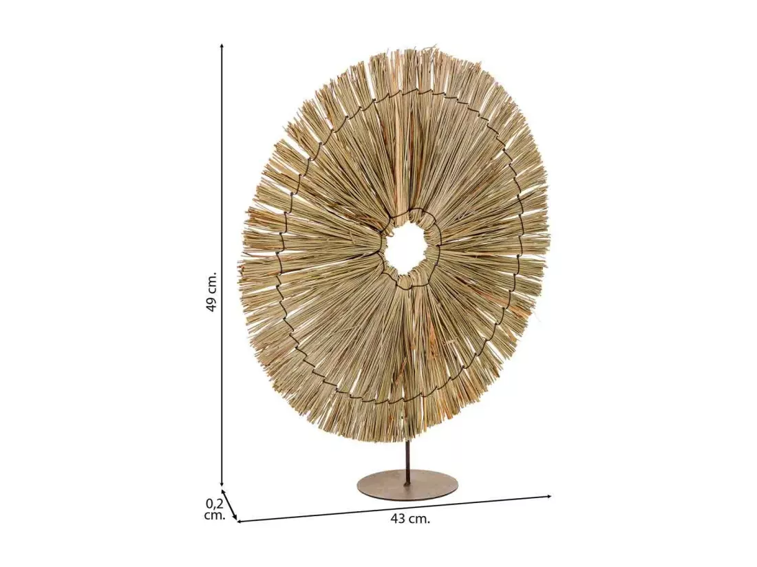 Figure décorative en fibre naturelle marron 43x02x49h