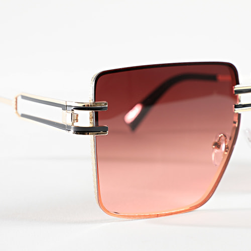 Lunettes De Soleil Rose Dégradé Doré