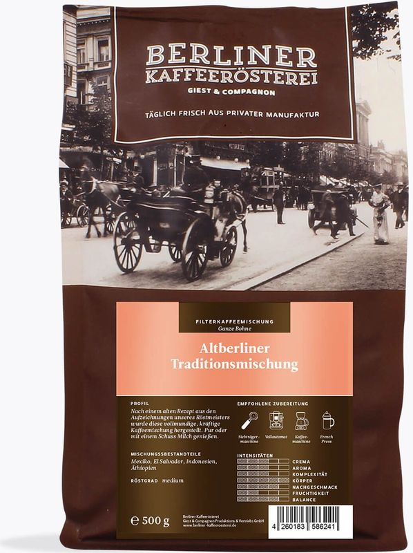Berliner Kaffeerösterei - Altberliner Traditionsmischung - Gemalen Koffie - 500g