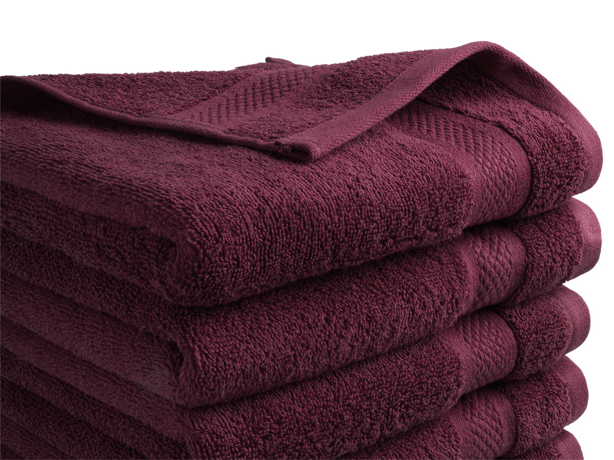 DoubleDry Hotel 50 x 100 cm set van 6 handdoeken - bordeaux