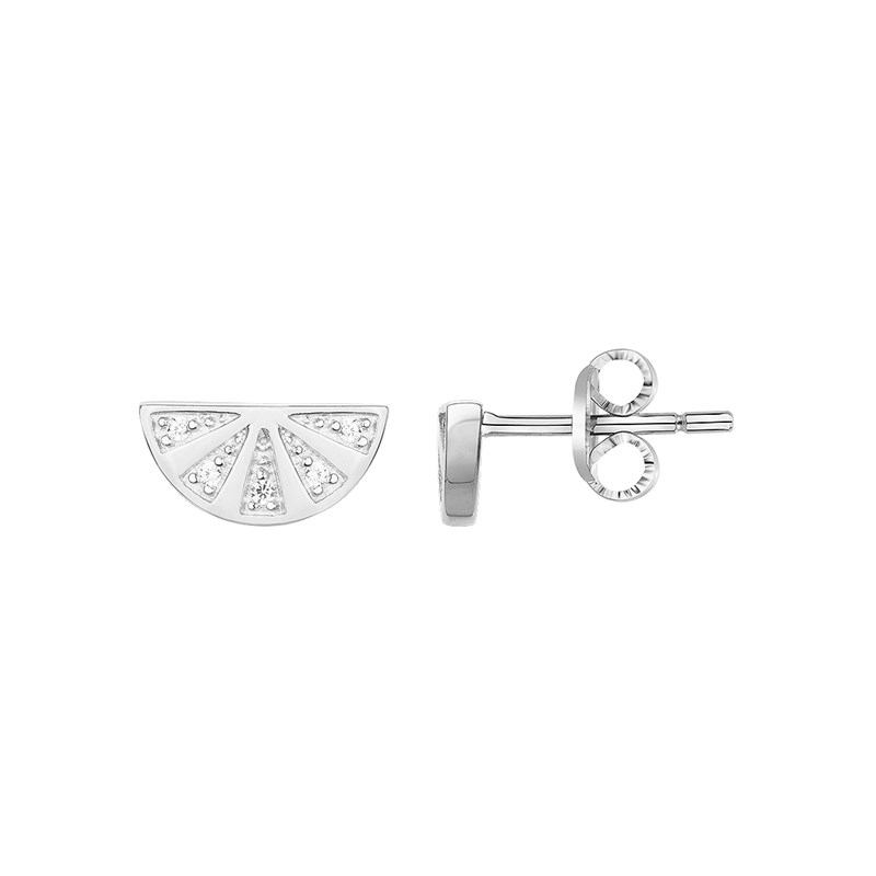 Boucles d'oreilles puces en Argent avec oxyde de zirconium blanc