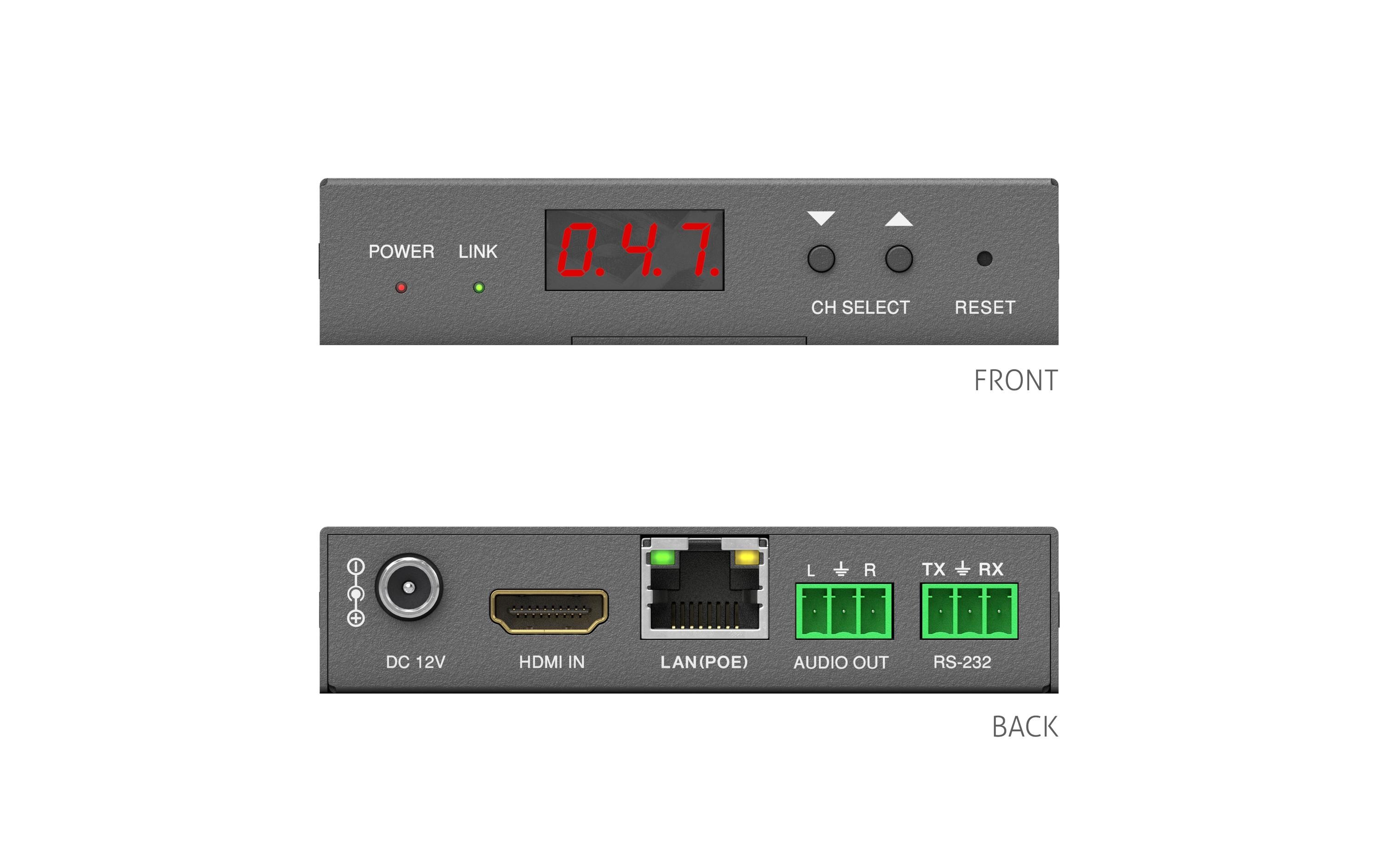 IP Receiver PT-IP-HD26X-RX HDMI<br>HDMI IP Receiver, H.264 / 265 IP-Streaming-Decoder mit Video Wall