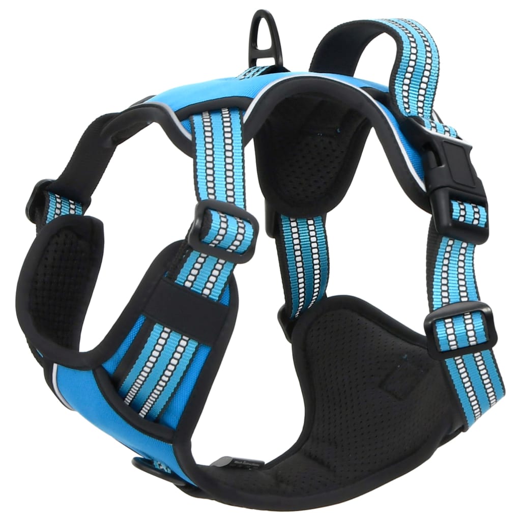 Coleira peitoral para cães vidaXL com faixas refletoras ajustáveis, azul
