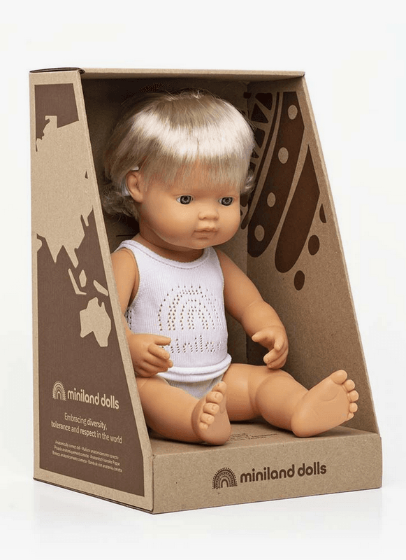 Miniland Jentedukke med Høreapparat, 38 cm.