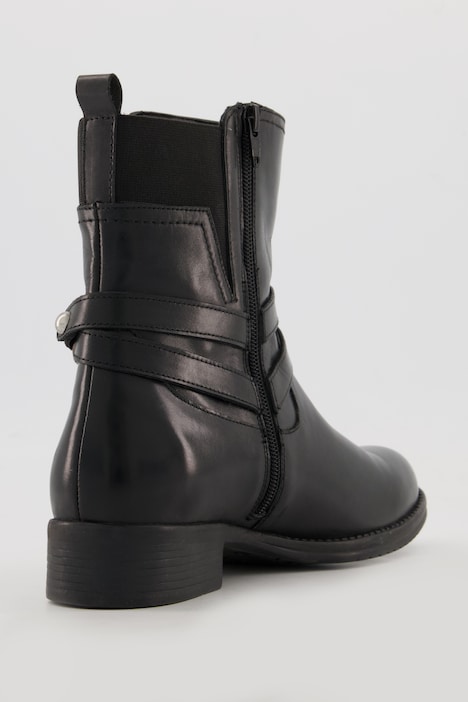 Leder-Stiefeletten, Nappaleder, Zipper, Weite H