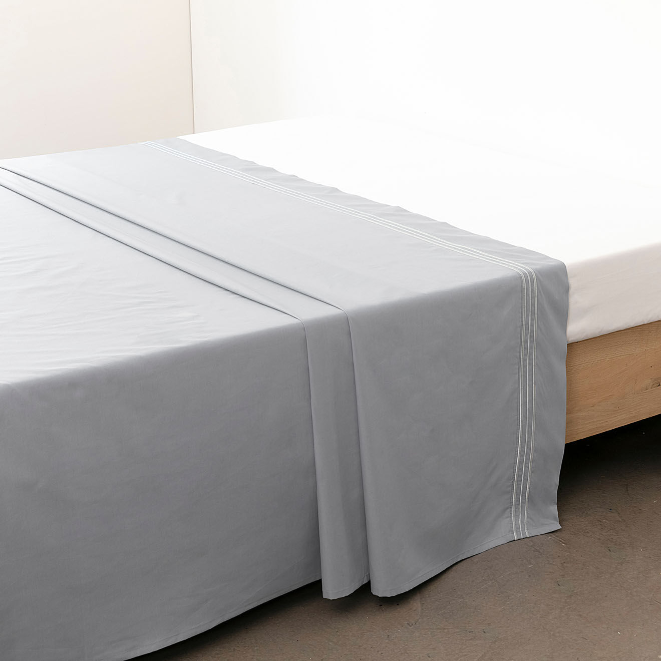Perle de Coton Drap plat 100% Percale de Coton Leela perle