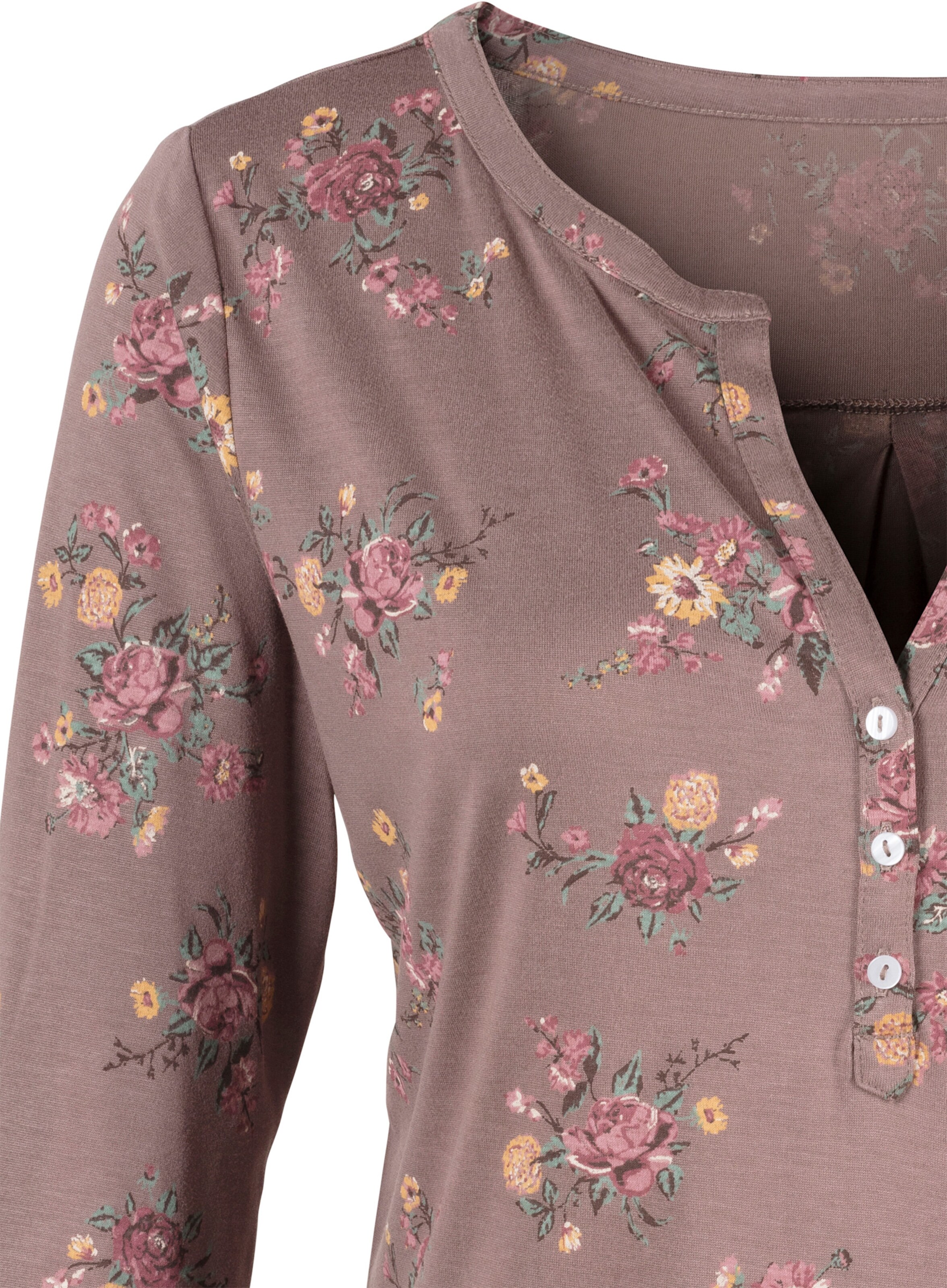 LASCANA 3/4-Arm-Shirt in taupe