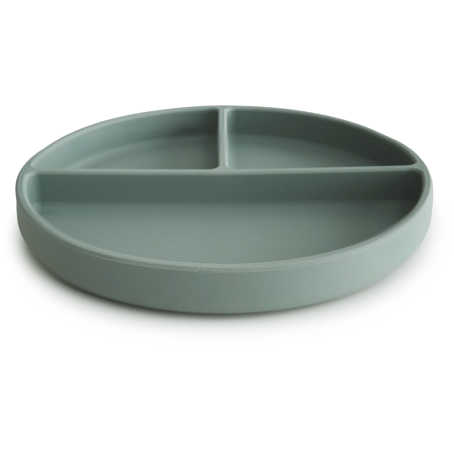 mushie Silikonteller mit Saugfuß Cambridge Blue