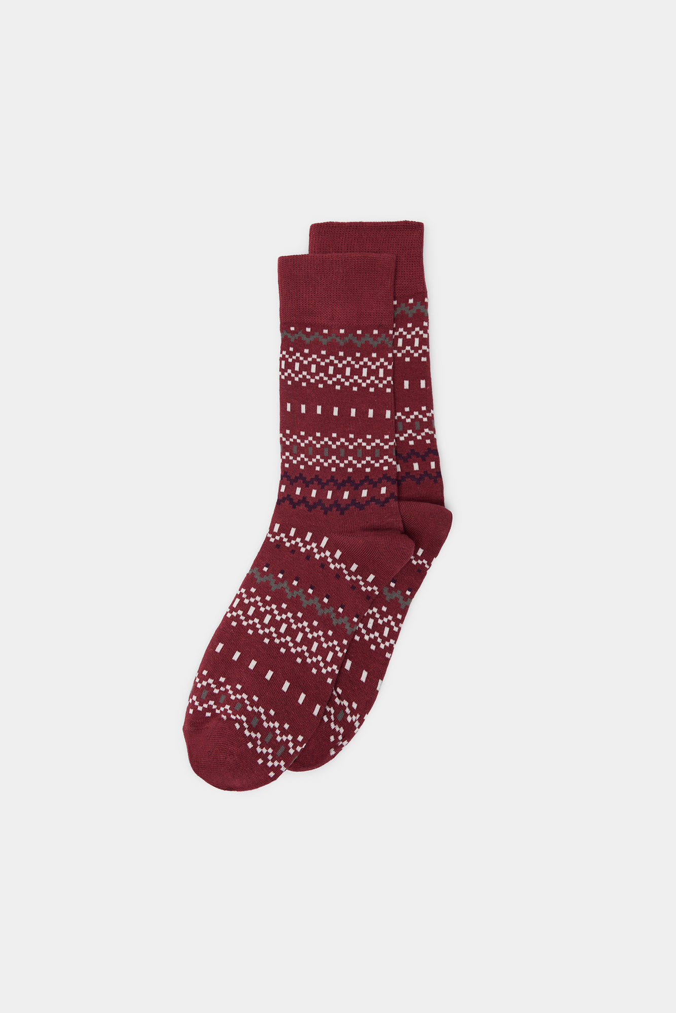Meia jacquard cor de vinho