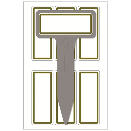 Avery Zweckform 62028 Beschreibbare Pflanzenschilder, Div. Formate, Schild 76 x 145 mm; Etikett 27 x 68 mm, 2 Stück/6 Etiketten, grau, weiß