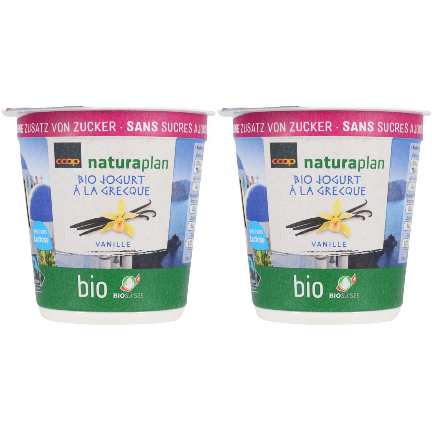 Naturaplan Bio Fairtrade Joghurt à la Grecque Vanille ohne Zuckerzusatz 2x150g