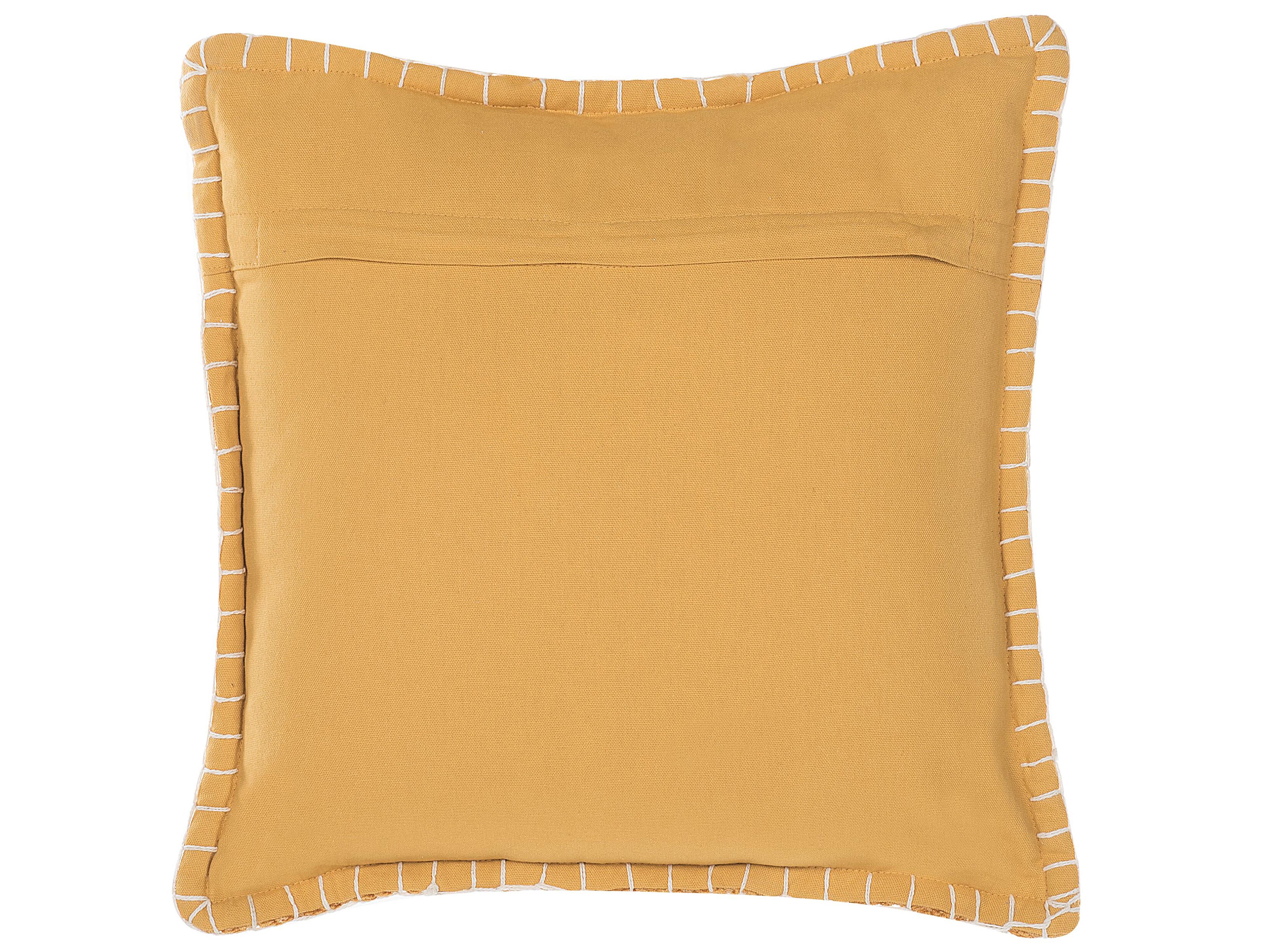 Sierkussen KAVALAM 45 x 45 cm Mosterdgeel effen