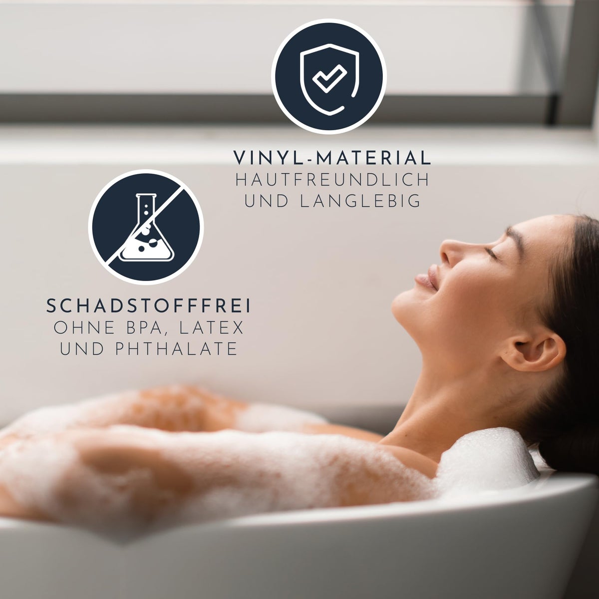 Homerella® Antislip Badmat, 100% BPA-vrij, Inclusief 2 Ophanghaken, 100x40cm - Huidgevoelige & Schimmelwerende Badmat - Machinewasbaar