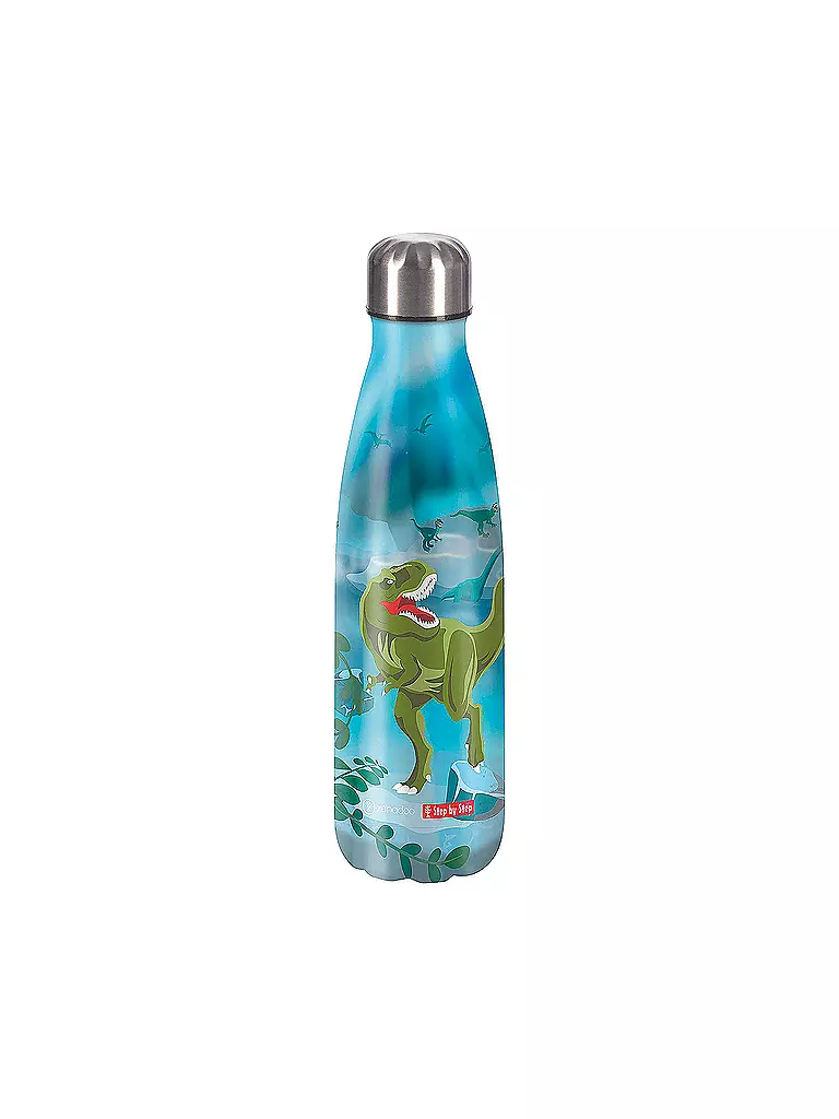 STEP BY STEP Edelstahl Trinkflasche 0,5L T-Rex Taro bunt