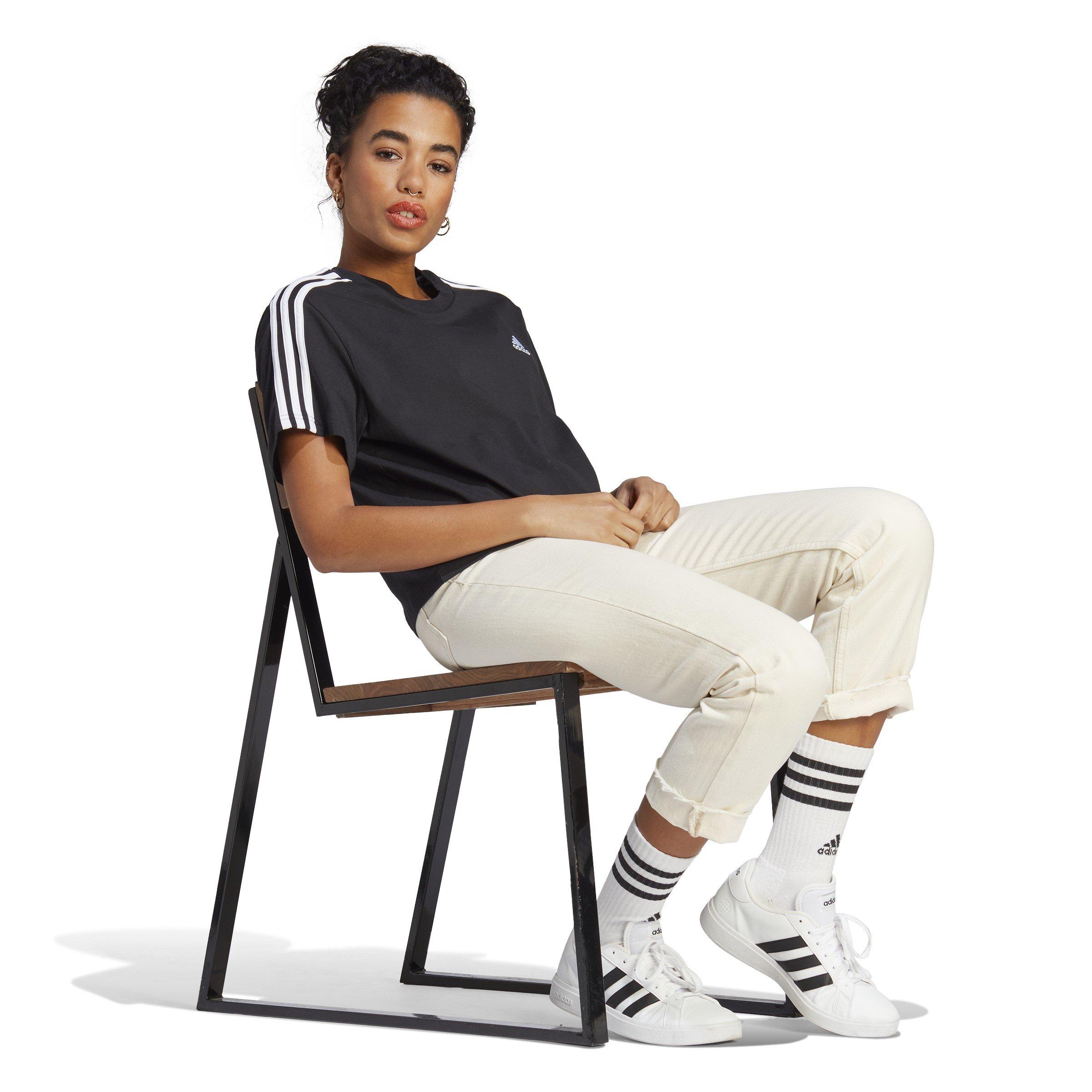 adidas 3S Crop T Shirt Womens