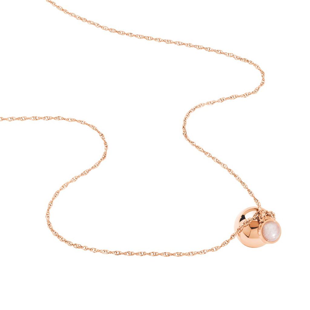 Collier My Bola Acier Rose Quartz