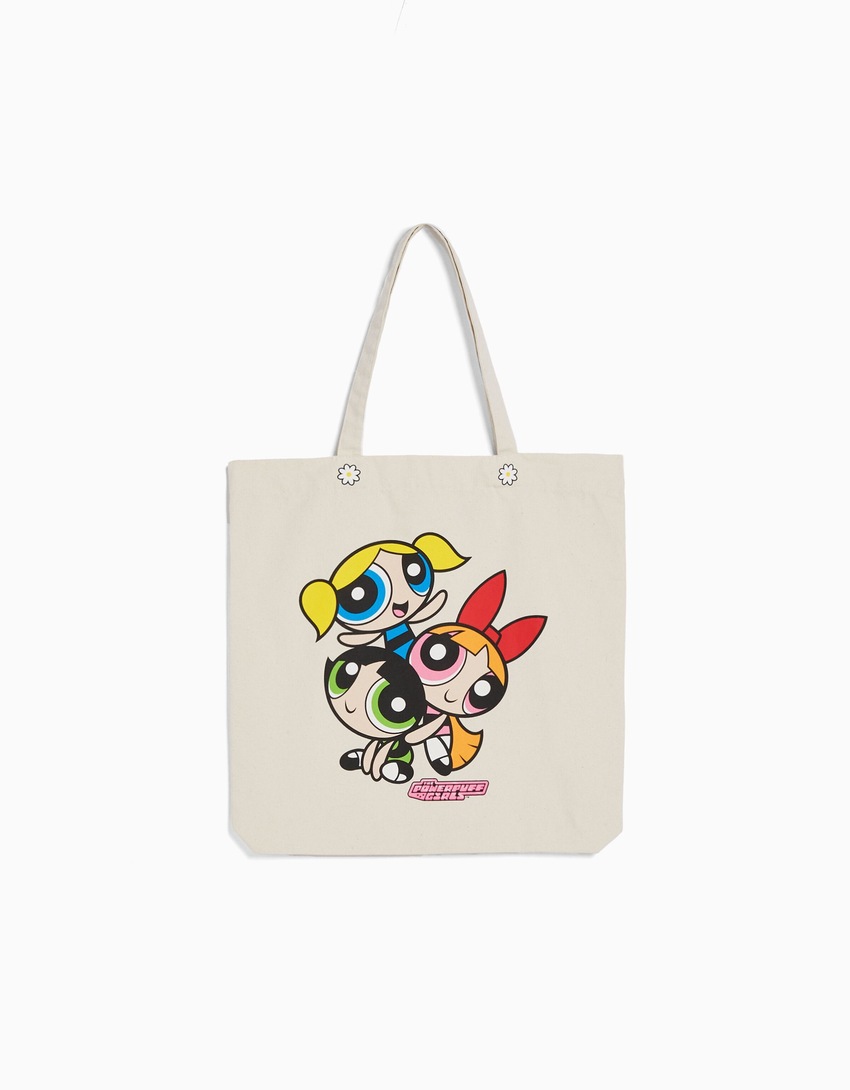 Bolsa de tecido estampada com as Meninas Superpoderosas