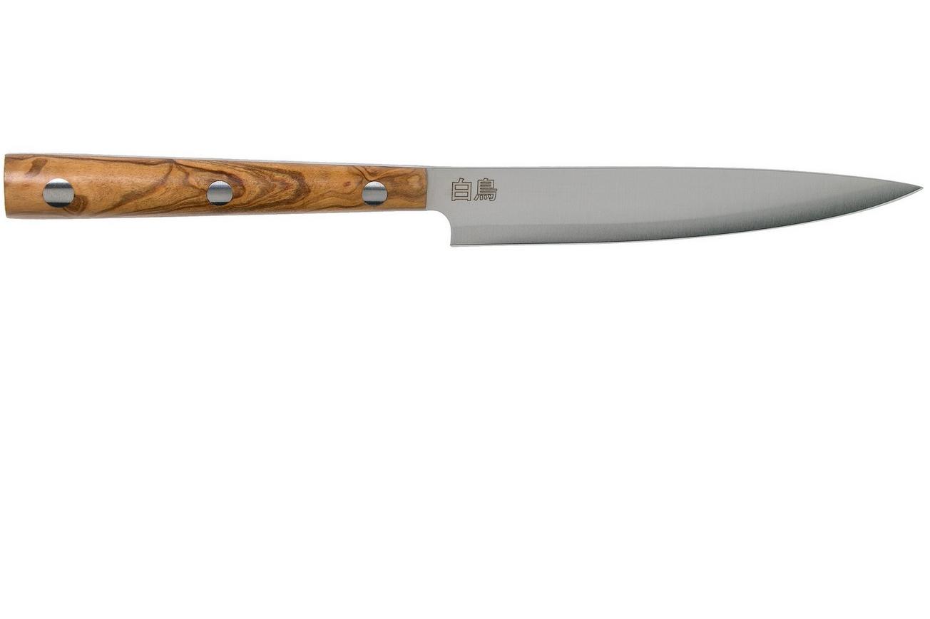 Due Cigni Hakucho steakmes 12 cm, olijfhout