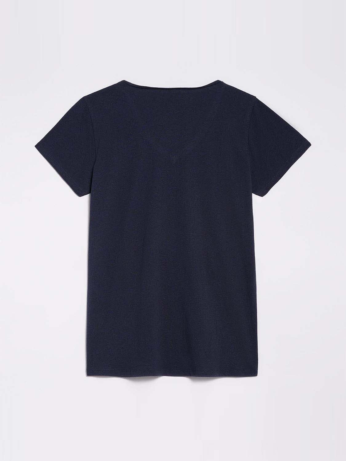 Tee Shirt Femme Coton et Lin Marine