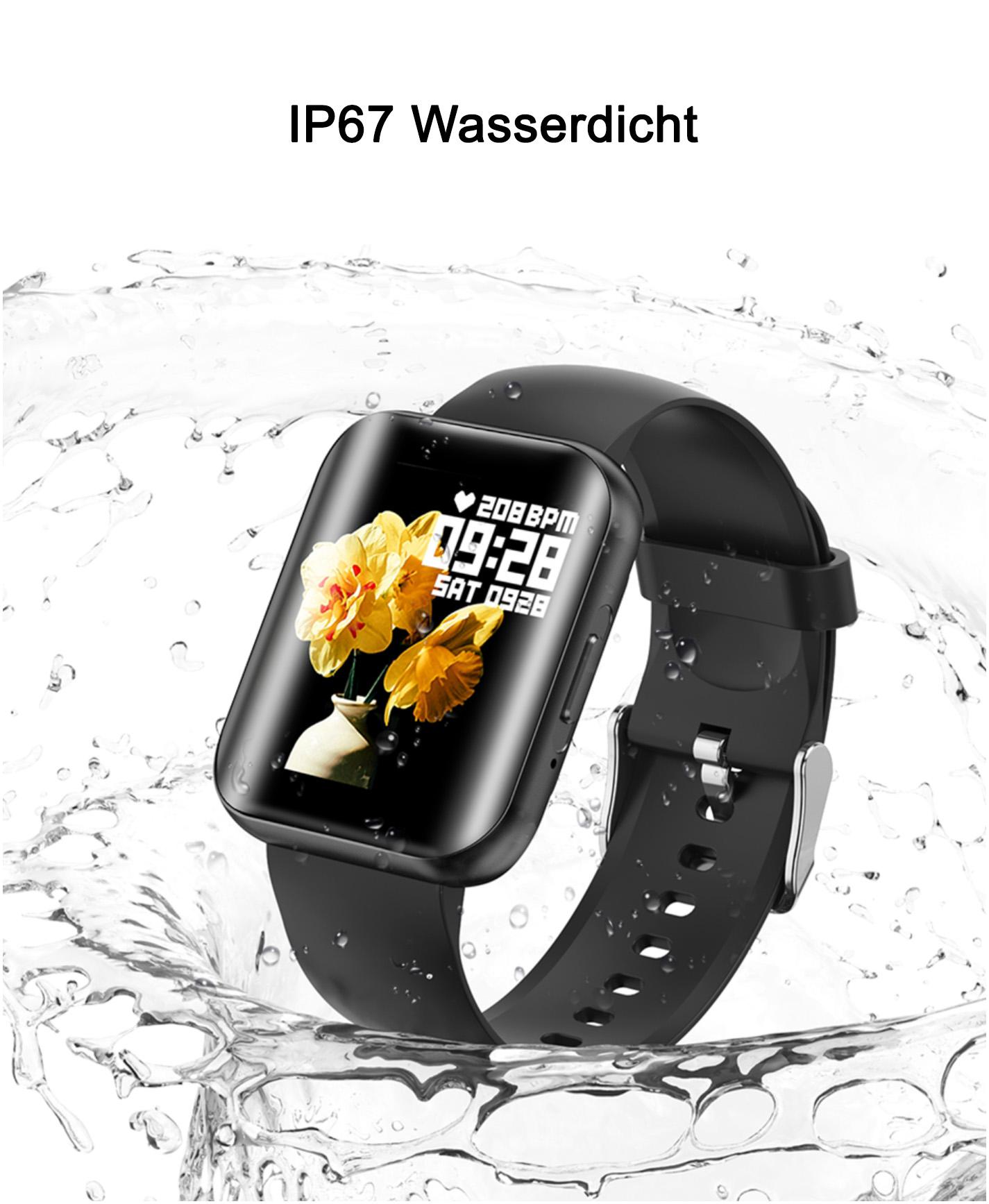 TPFNet Smart Watch / Fitness Tracker IP67 - Silikon Armband - Android & IOS - Gold