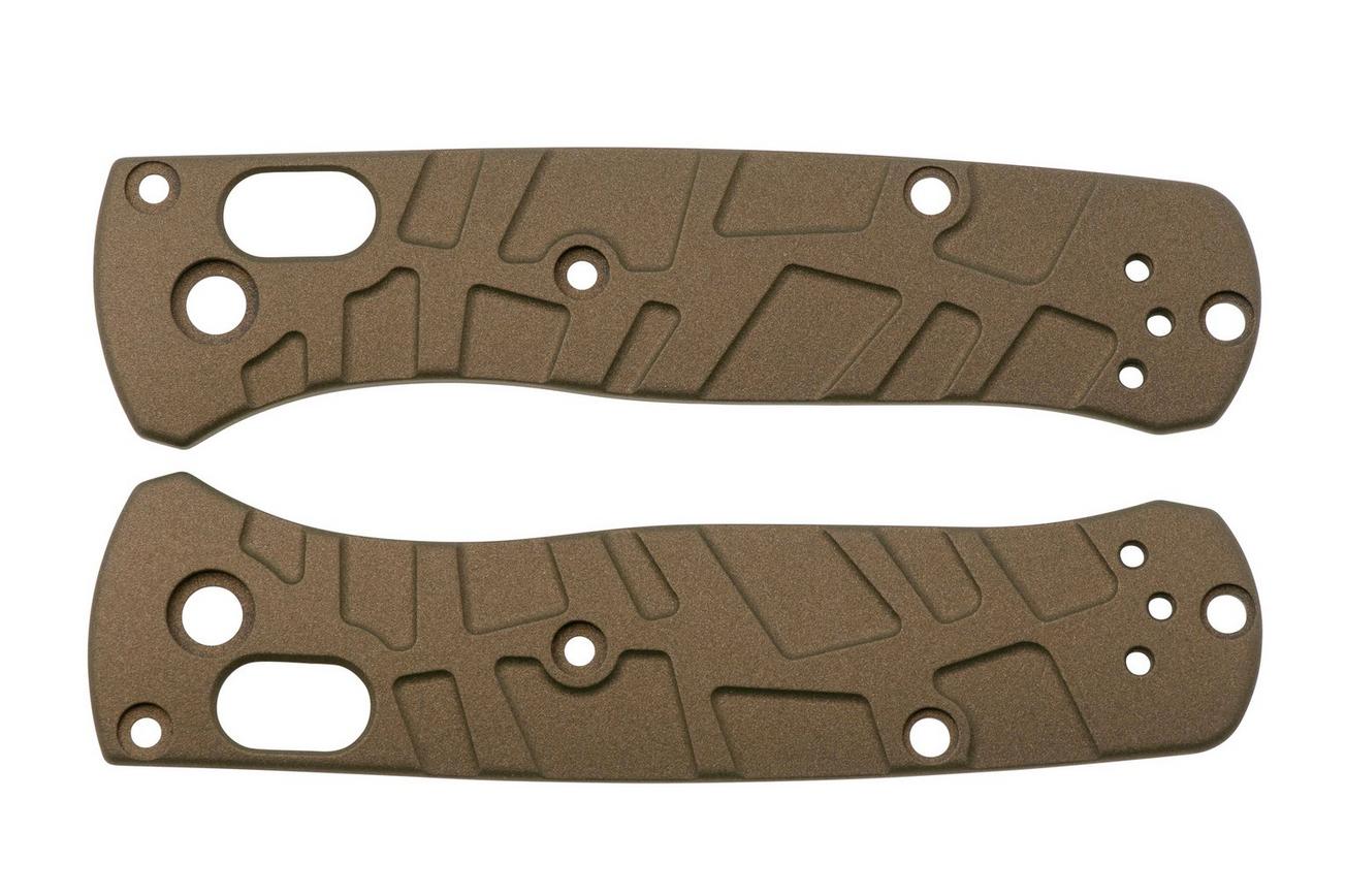 Lex Custom Benchmade Mini Bugout Scales MBUTHGGC Turtle Green Gold Titanium, handgreepschalen