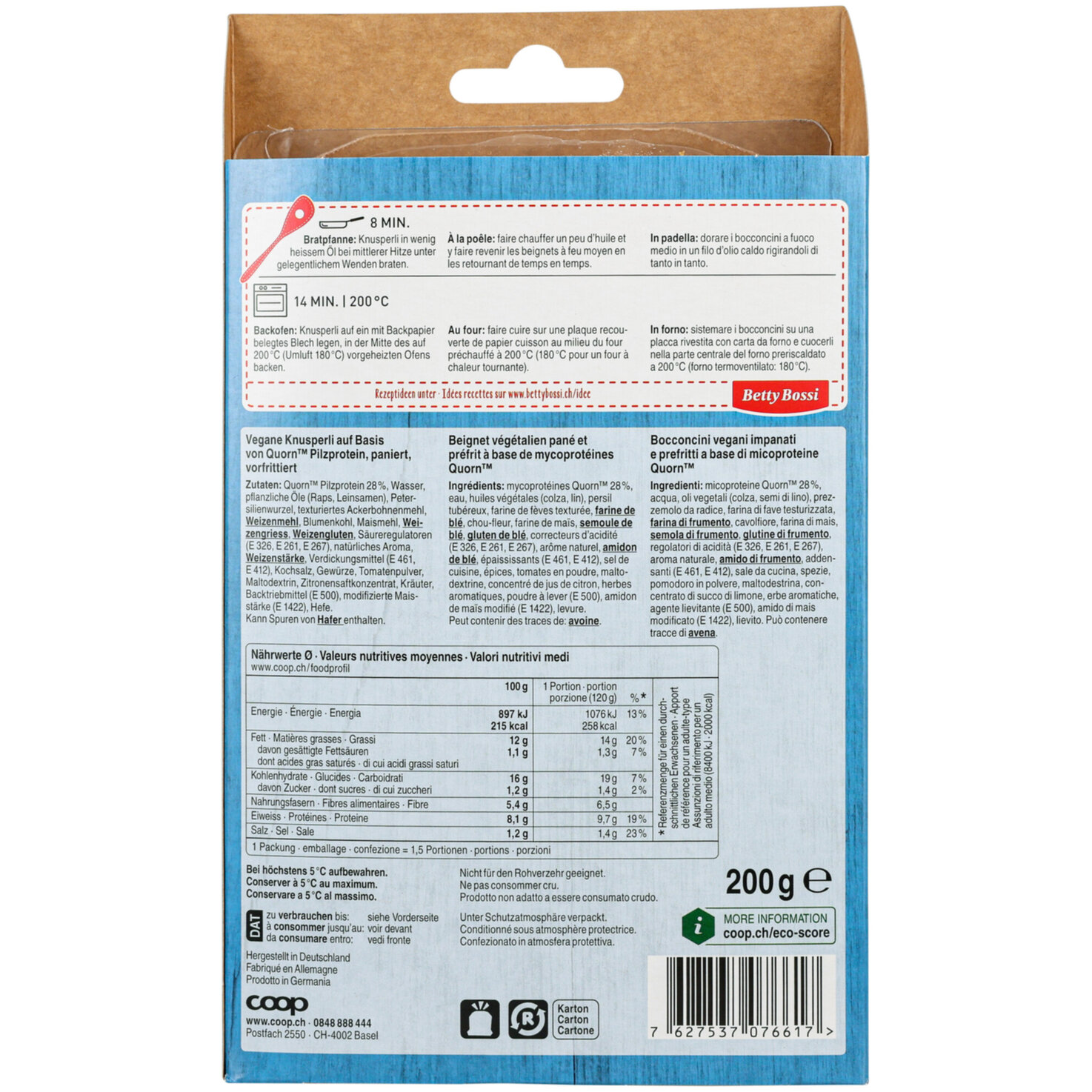 Betty Bossi Plant Kitchen Quorn Knusperli -