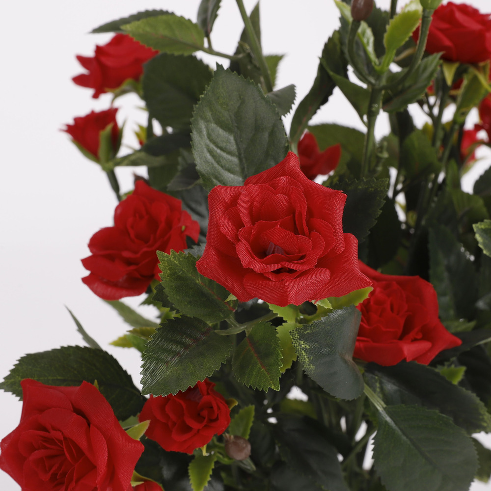 Mica decorations - rosier artificielle rouges en pot h33
