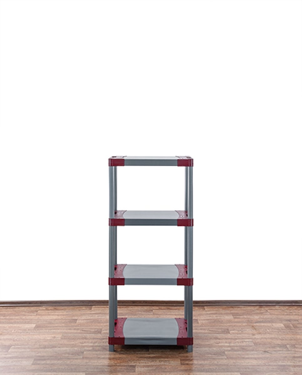 PROREGAL Plastic Plank Big Grey Bear Laag HxBxD 138 x 60 x 46 cm Plank Draagvermogen 160 kg Grijs/Rood