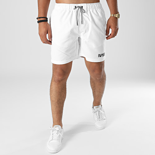 Short De Bain Worm Logo 2 Blanc Noir
