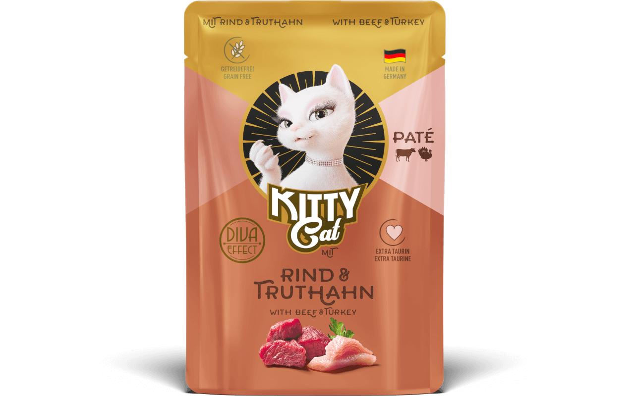Nassfutter Paté Pouch Rind, Truthahn 85 gAlleinfuttermittel für ausgewachsene Katzen