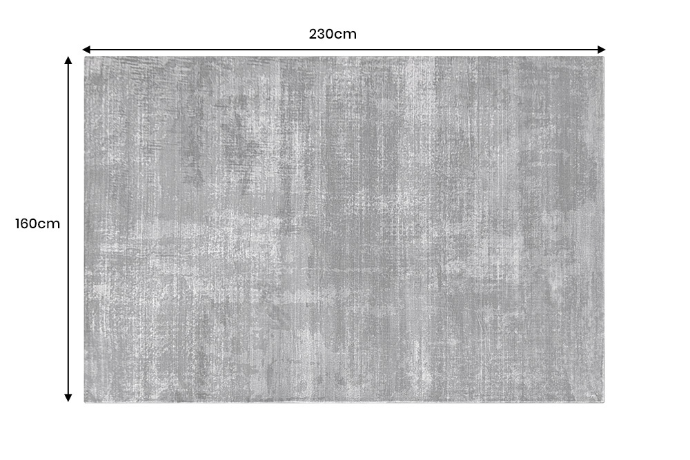Moderner Teppich SOFT TOUCH 230x160cm grau Kurzflor Indoor-Teppich