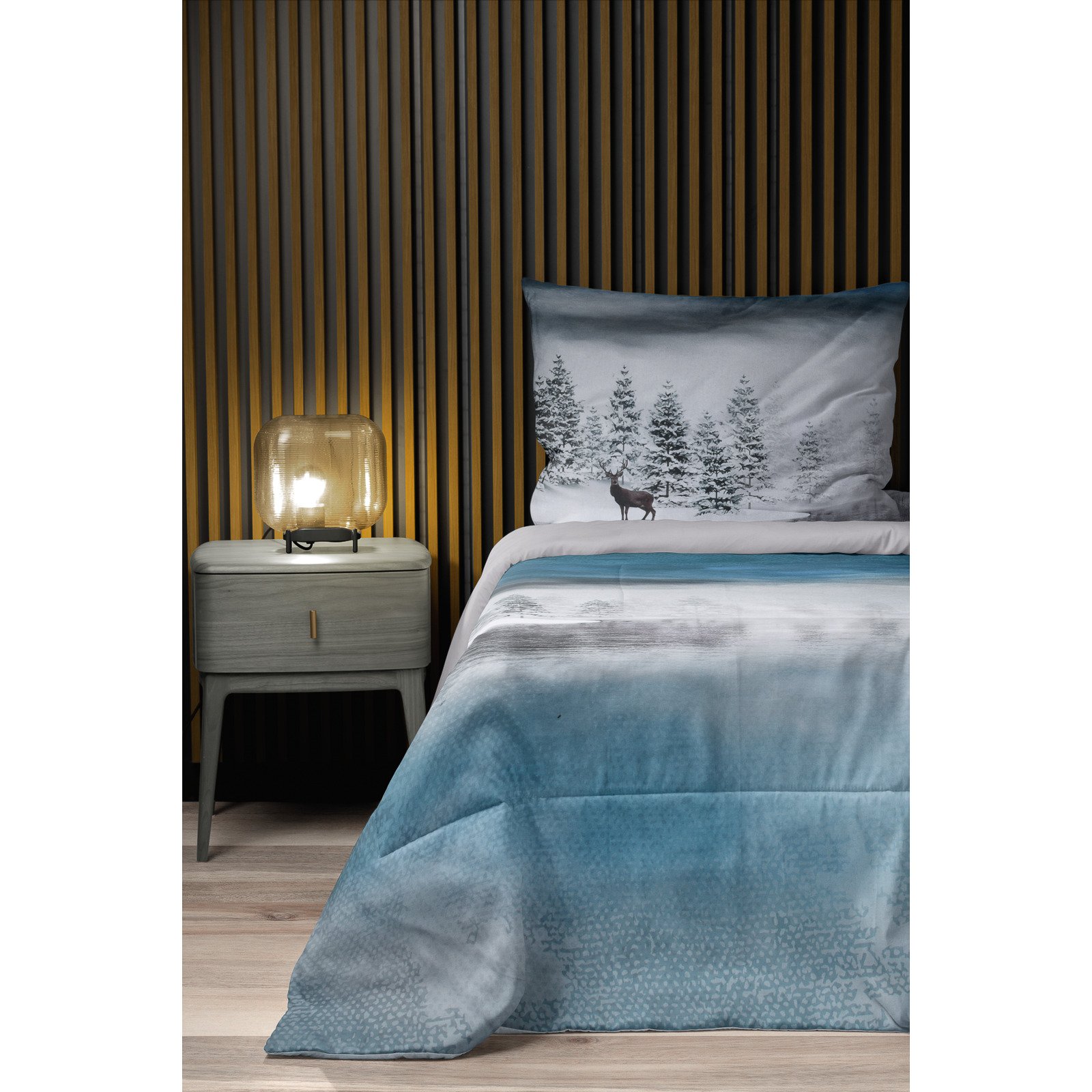 Bettwäsche Satin Winter Wonderland blau