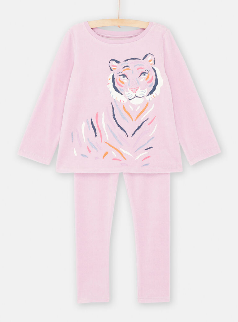 pyjama violet imprimé tigre pour enfant fille