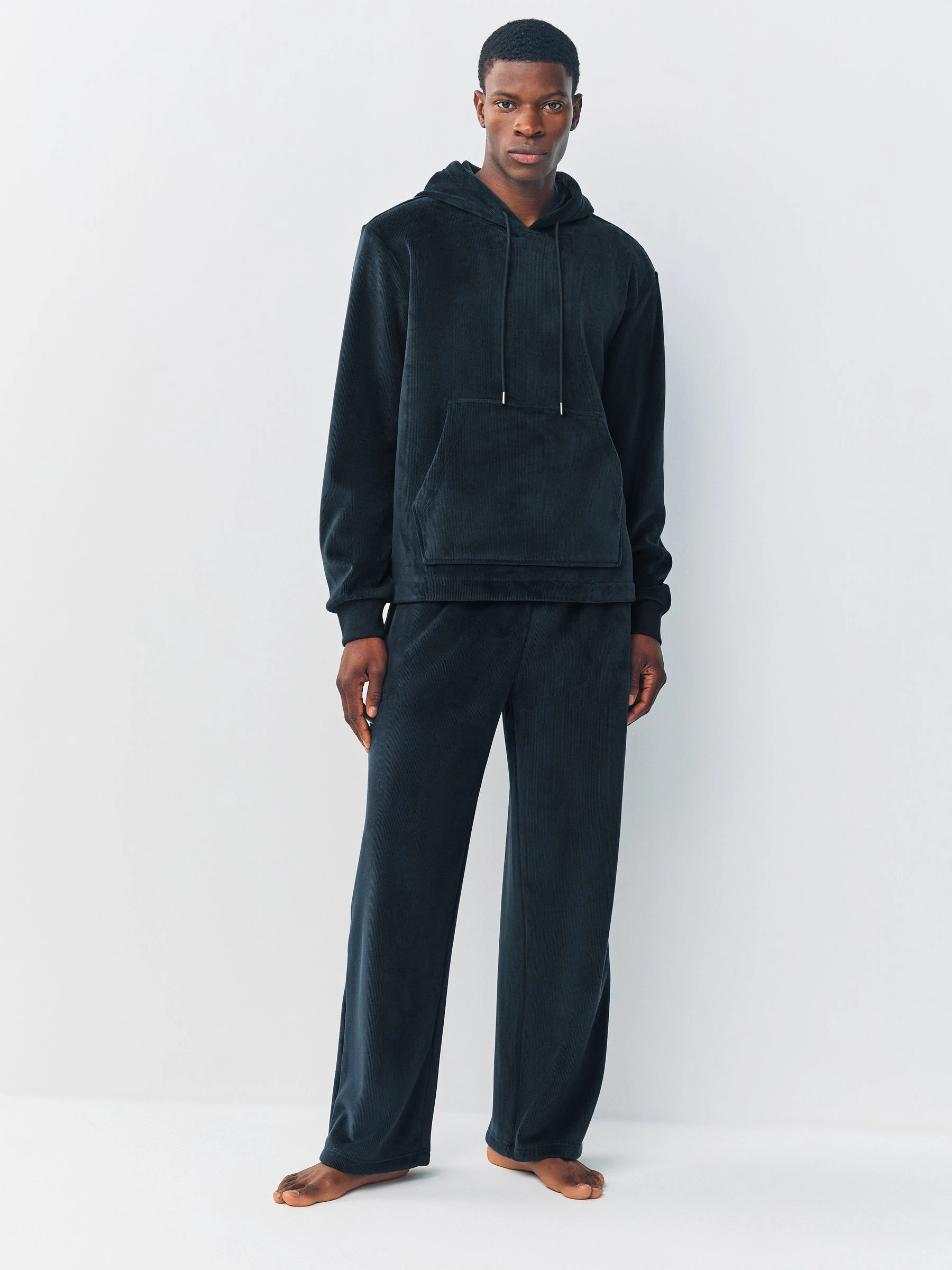 Donkerblauw - Jersey Textured Ribbed Joggers