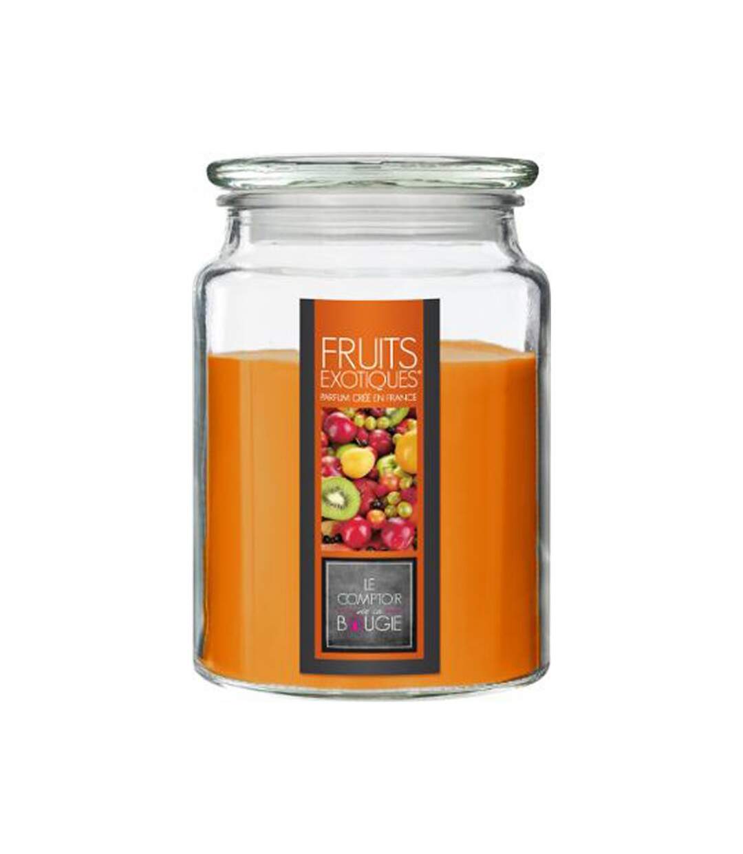 Bougie Parfumée en Verre Couvercle 510g Fruits Exotiques