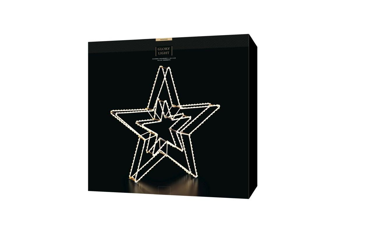 3D LED Stern Doppelt Argento 420 LED, Ø 58 cmLED Weihnachtsdekoration für den Innen- und Aussenbereich