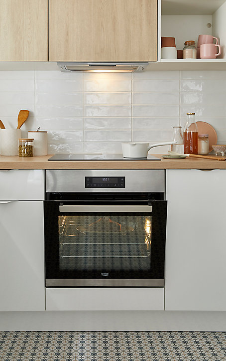 Bandeau de four Stevia blanc l. 59,7 cm x H. 11,5 cm GoodHome