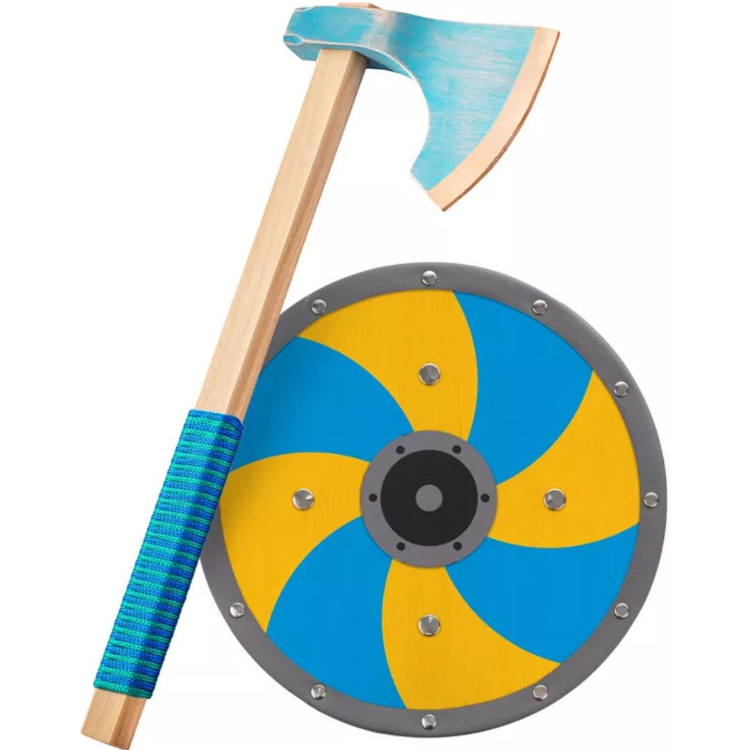 Woodsy viking bijl met schild - 42,5 cm