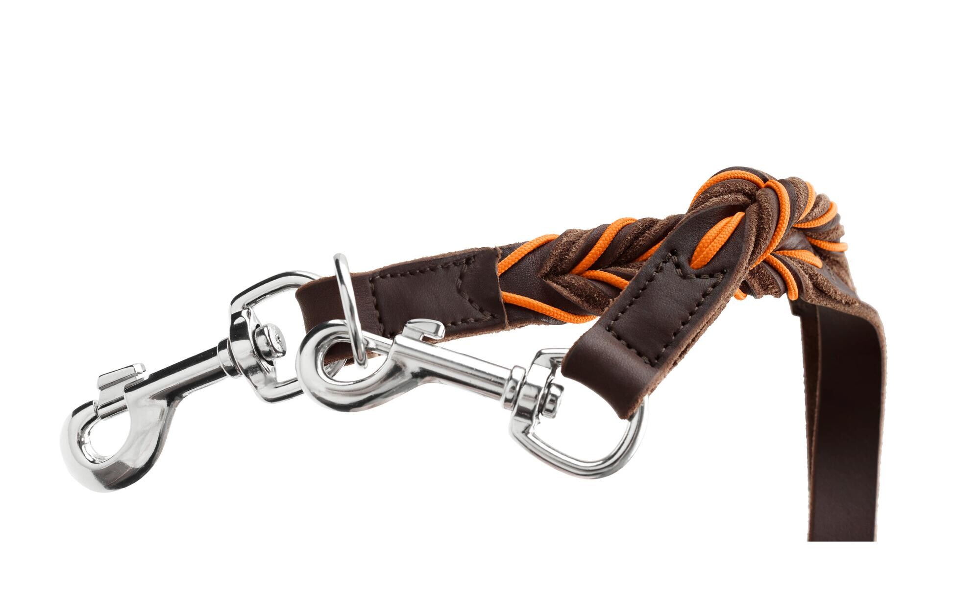 V-Führleine Solid Education Cord, 20/200, Dunkelbraun/OrangeVerstellbare Hundeleine