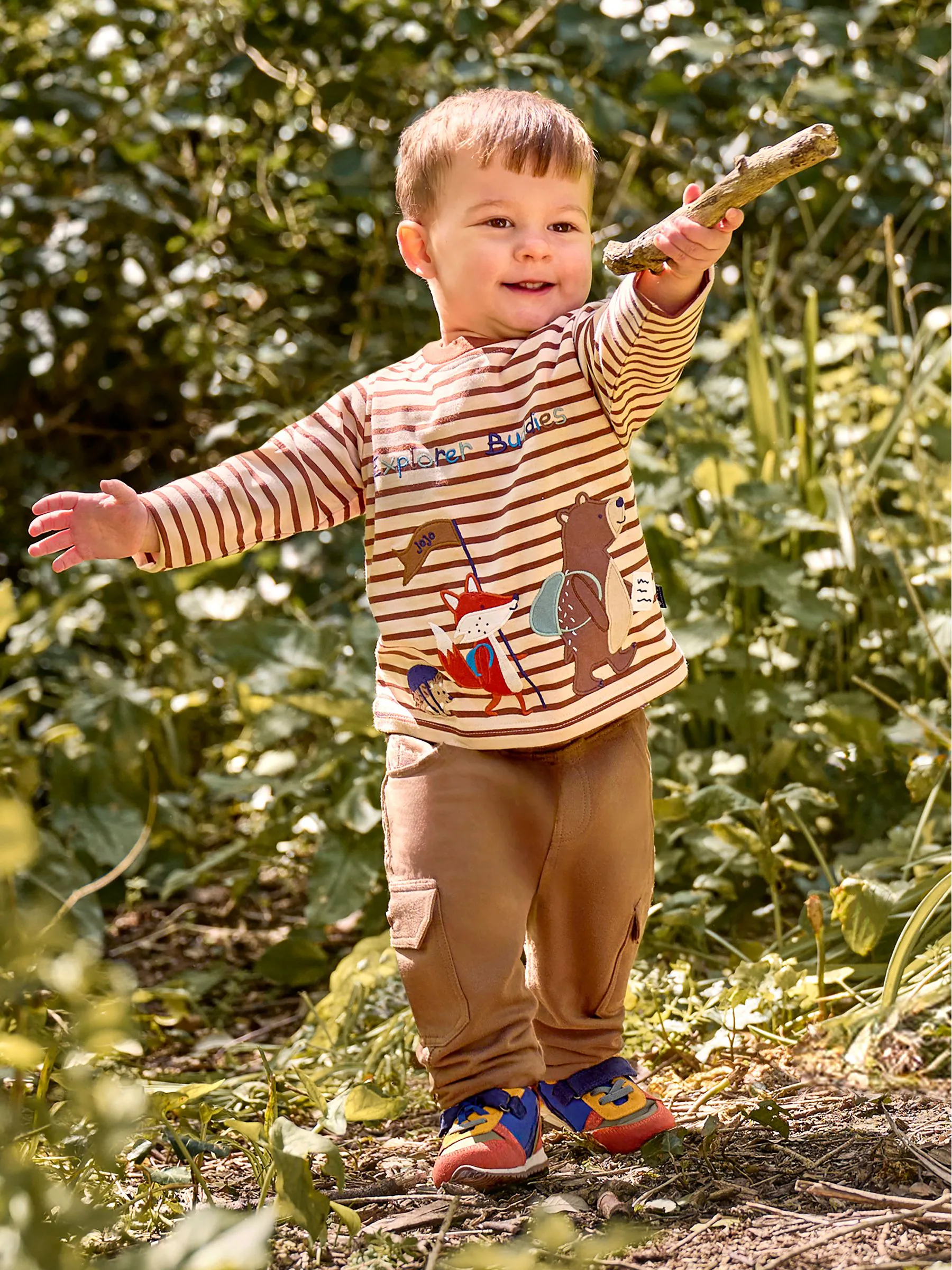 Lichtbruin & naturelkleurig gemêleerd - JoJo Maman Bébé Cargo 100% Cotton Joggers 2 Pack