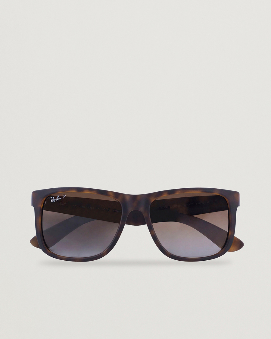 Ray-Ban 0RB4165 Justin Polarized Wayfarer Sunglasses Havana/Brown