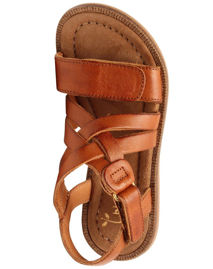 Leder-Sandalen CLEA in cognac