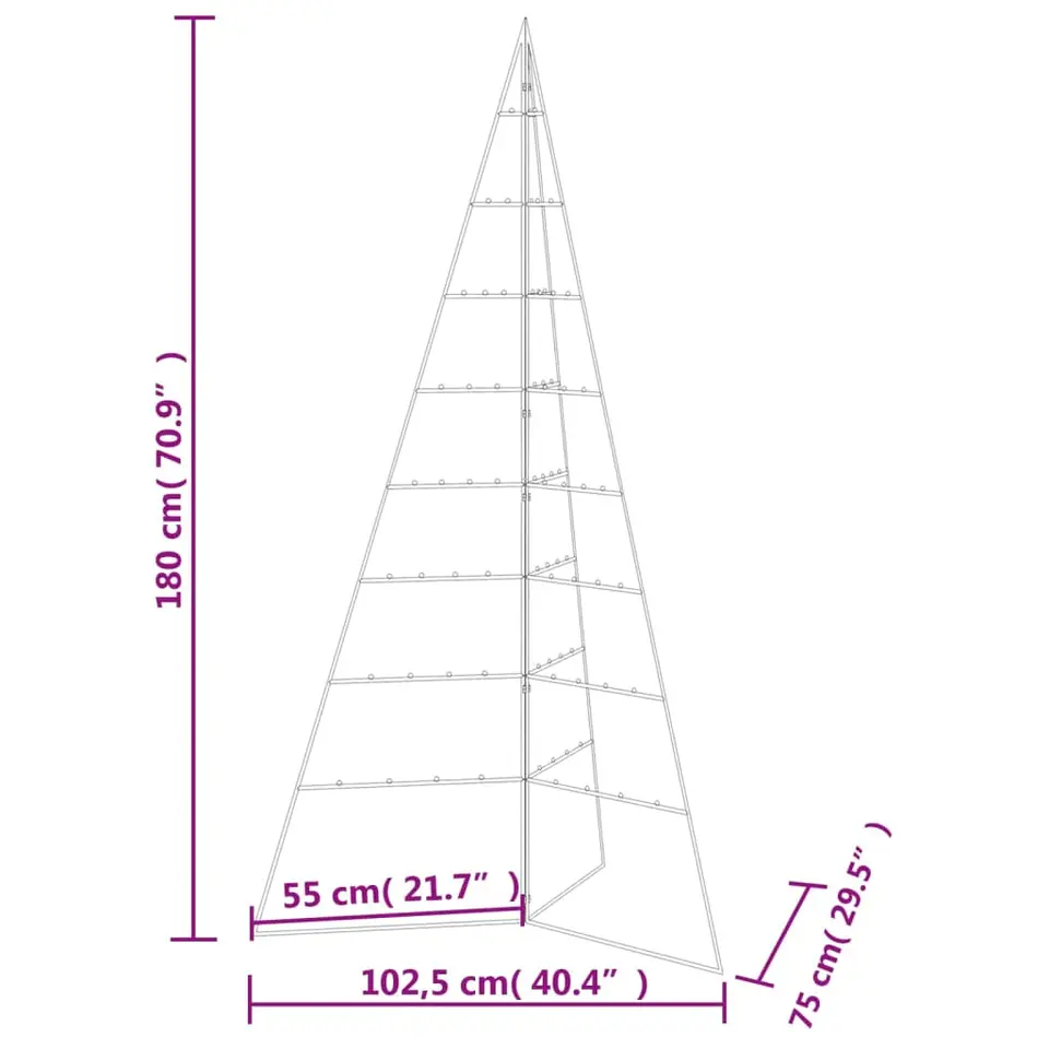 vidaXL - Metalen Kerstboom - Zwart - 180 cm