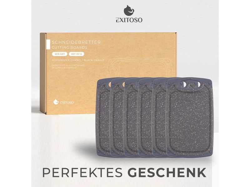 Exitoso Schneidebrett 15 cm  x 25 cm BPA freies 6er Set