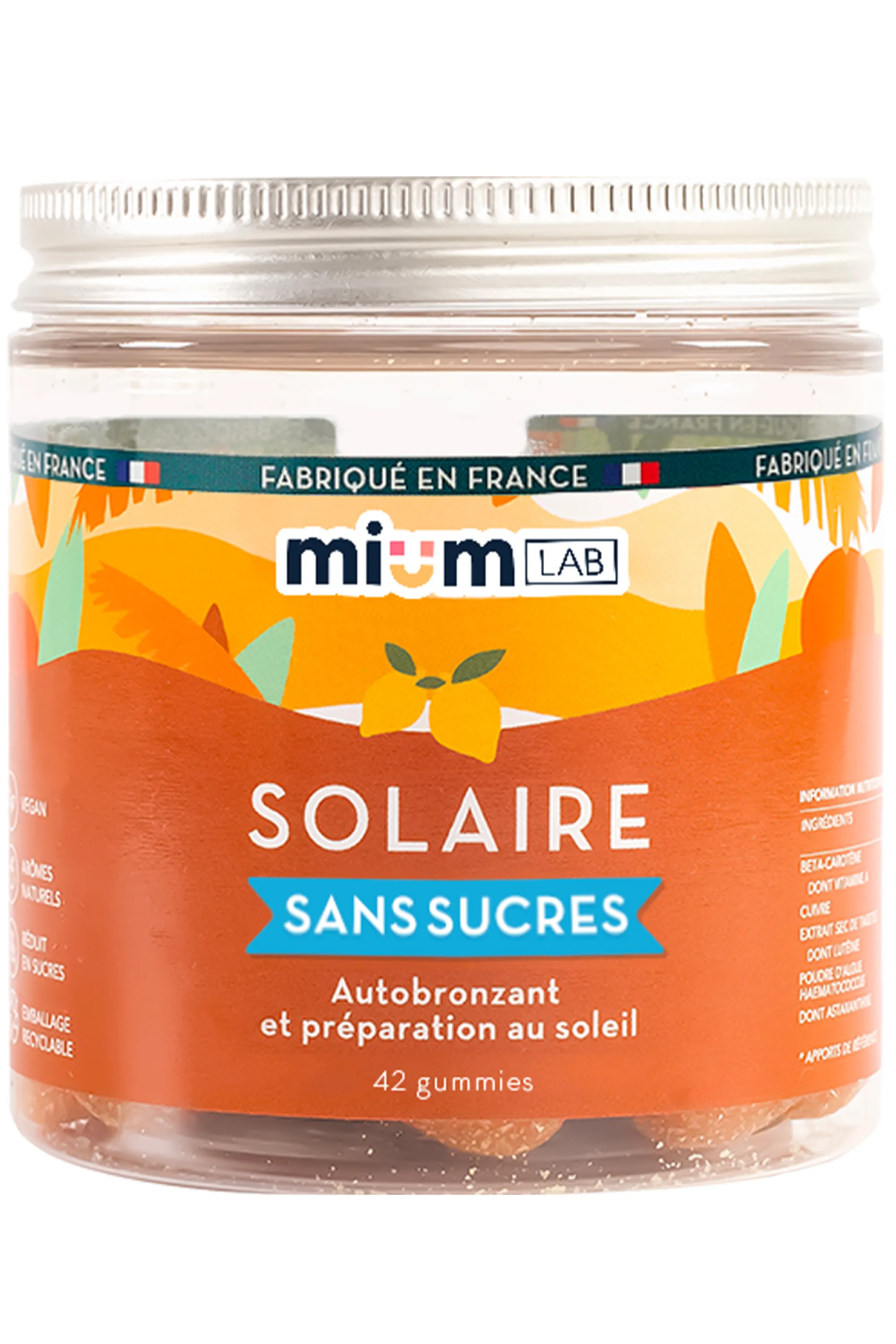 Mium Lab ex Les Miraculeux Compléments alimentaires gummies Solaire sans sucres-100 g
