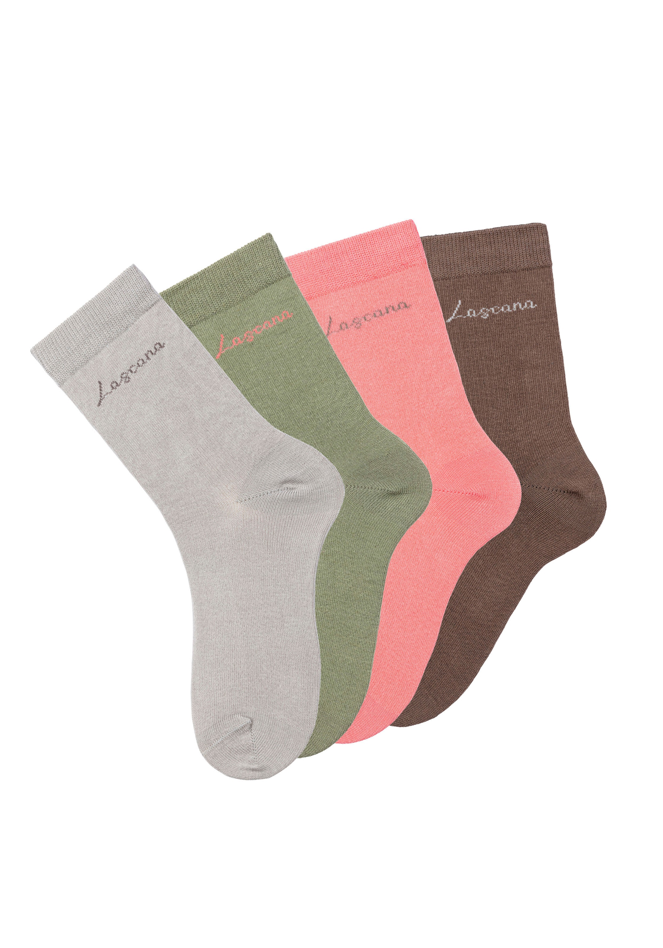LASCANA Basicsocken Box, 4 Stk. tlg. in ansprechender Geschenkbox