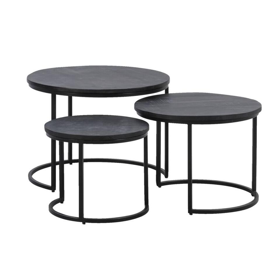 Bijzettafels Noxy - mangohout - set van 3